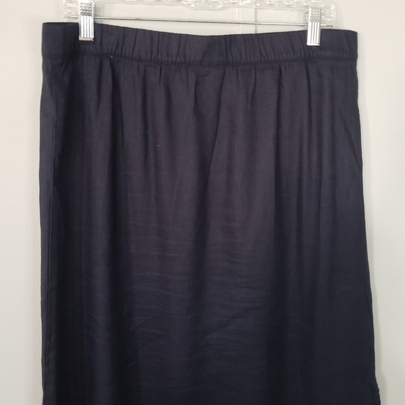 J. Jill Navy Blue and Red Linen Blend Pull-On Maxi Skirt - Picture 7 of 10
